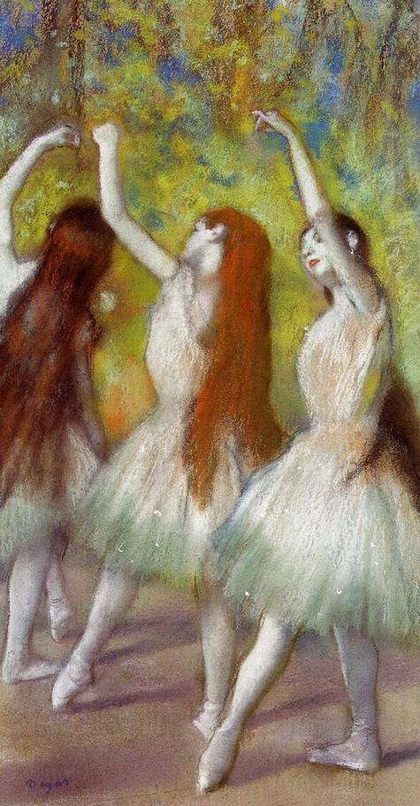 Dancers in Green - circa 1878 - Private collection - pastel