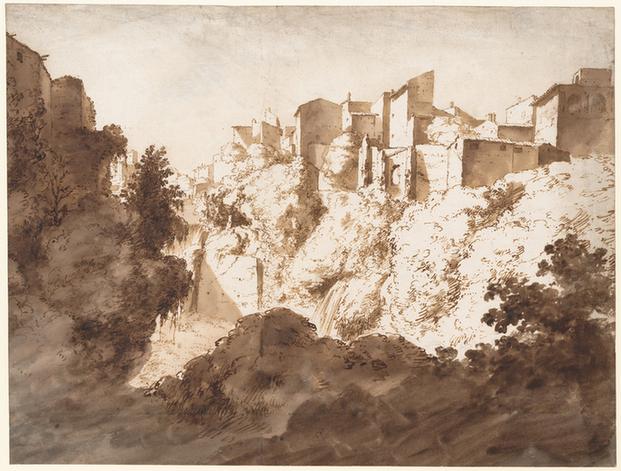 Bartholomeus Breenbergh--View of an Italian Town