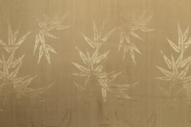 鹅黄色竹叶纹花绸